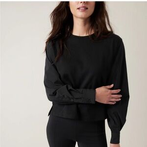 NWT Athleta Harlow Hybrid Top in Black